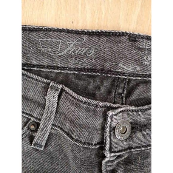 Levi's Demi Curve Skinny Jeans Faded Black Y2K Low Rise Denim 25 - Picture 4 of 12